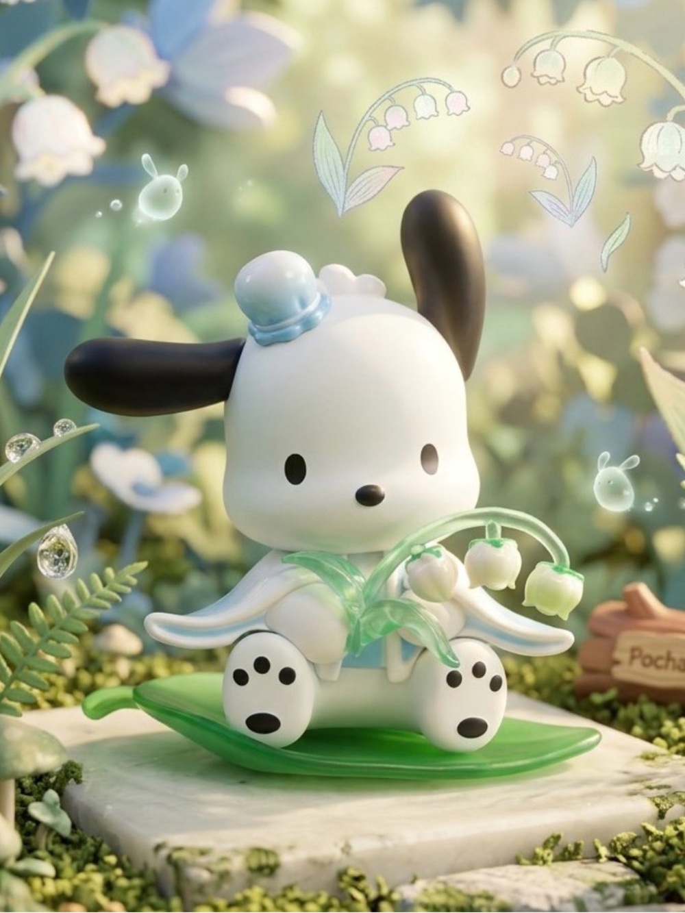 🩵 Beautiful Pochacco Figurine Rhyme Flower Surprise Box
